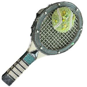 RARE Mary Frances '40 Love' Tennis Racquet & Ball Crossbody Bag HTF